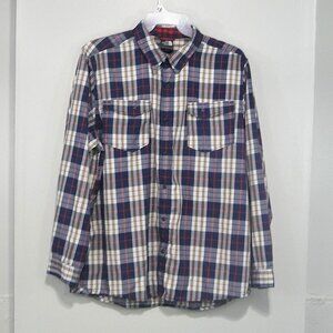 THE NORTH FACE SIZE XL SNAP FRONT SHIRT PLAID
